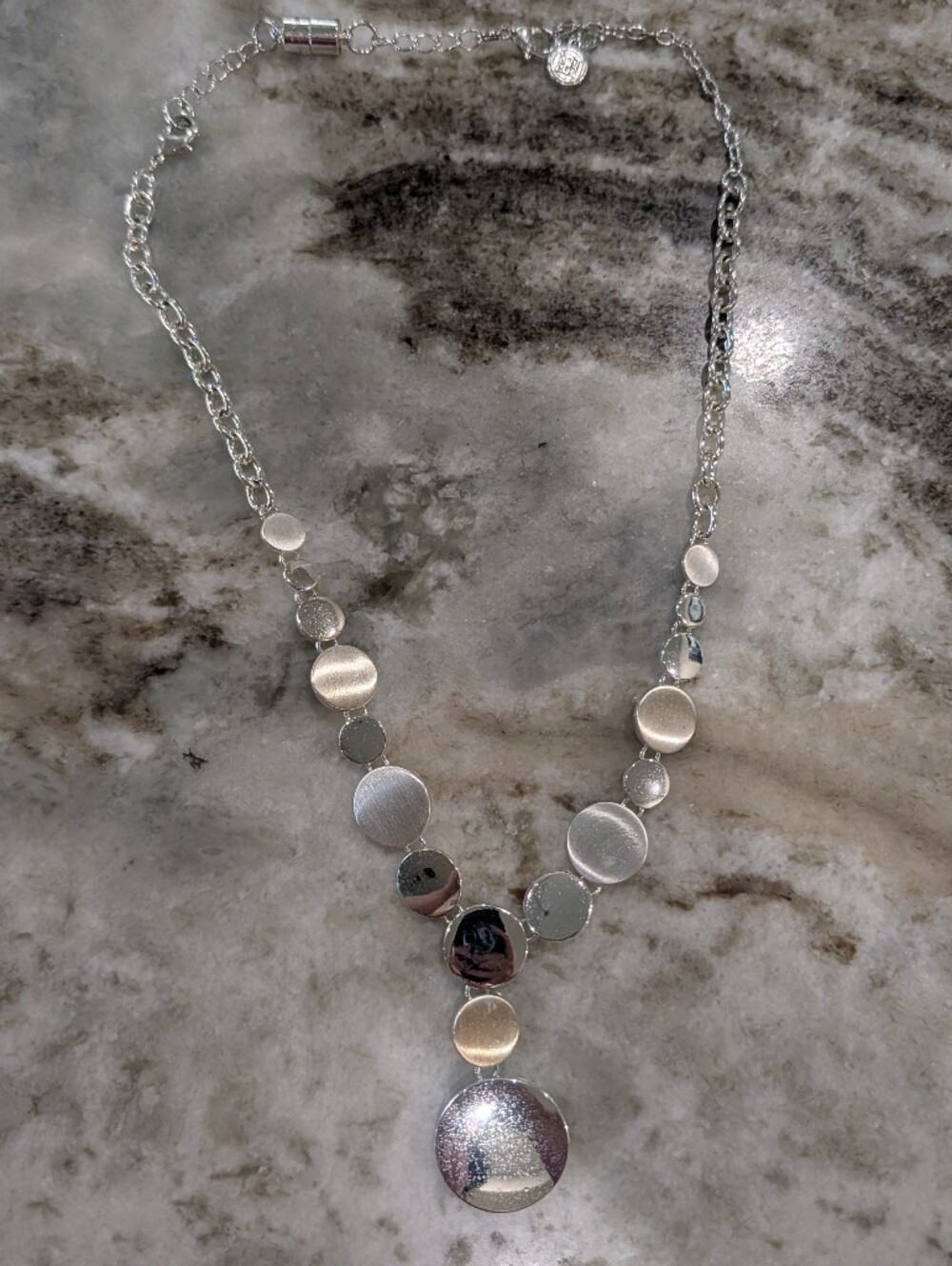 Dana Buchman Silver-Tone Circular Pendant Necklace